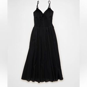 AE V-Neck Smocked Bodice Midi Dress